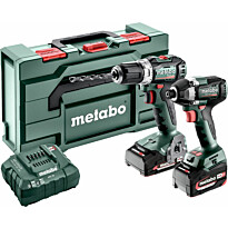 Työkalupaketti Metabo Combo Set 2.8.3 18V sisältää 2x2.0Ah ja 5.2Ah akut ja laturin ASC 55