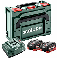 Akkusarja Metabo 2x10.0 Ah LiHD laturilla ASC 145