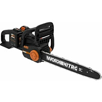 Akkumoottorisaha Worx WG385E 2x20V 40cm sisältää 2 x 4.0Ah akun ja laturin