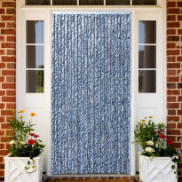 Hyönteisverho sininen, valkoinen ja hopea 100x220cm chenille