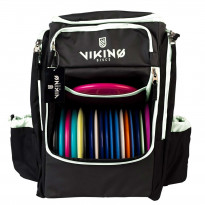 Frisbeegolfreppu Viking Discs Tour Bag, musta/valkoinen