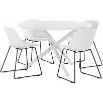 Ruokailuryhmä Space, 4 Lecce ruokatuolia, valkoinen