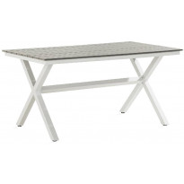 Ruokapöytä Tunis ristijaloilla, 150cm, 4-istuttava, harmaa