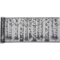 Laudeliina Jokipiin Pellava Koivikko, 45x160cm, valkoinen/musta