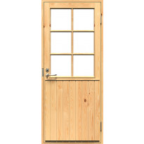 Mökkiovi Swedoor MÖKKI2/6R, 9x19, oikea, puuvalmis mäntypaneeli, karmeineen