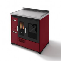 Pellettihella Eva Calòr Enrica 8.6kW, punainen