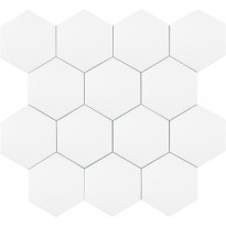 Lattialaatta Kymppi-Lattiat History Jugend Basic Hex White, himmeä, 250x250mm