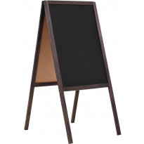 Kaksipuolinen liitutaulu setripuu vapaasti seisova 40x60 cm