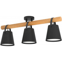 Kattovalaisin Eglo Boyle, 3-osainen, musta/puu