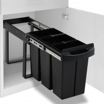 Keittiökaapin ulosvedettävä kierrätysroskis soft-close 36l
