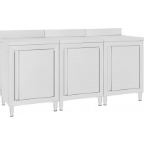 Keittiön työpöytä kaapilla 180x60x96 cm ruostumaton teräs