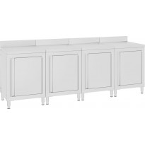 Keittiön työpöytä kaapilla 240x60x96 cm ruostumaton teräs