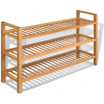 Kenkäteline 3:lla hyllyllä 100x27x59,5 cm täystammi