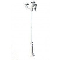 Kingston puutarhan valotolppa 3-lyhtyä 215 cm valkoinen