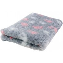Koiran makuualusta Foxy Fur harmaa, pinkki-valk. tassu, eri kokoja