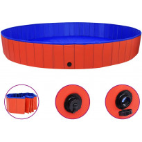 Kokoontaitettava koiran uima-allas punainen 300x40 cm PVC