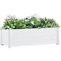 Korotettu kukkalaatikko pp valkoinen 100x43x35 cm