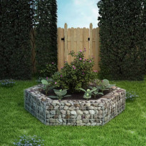 Korotettu kuusikulmainen gabion-/kivikorikehys 200x173x40 cm