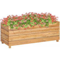 Kukkalaatikko 100x40x38 cm kierrätetty tiikki ja teräs