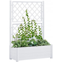 Kukkalaatikko säleiköllä 100x43x142 cm pp valkoinen