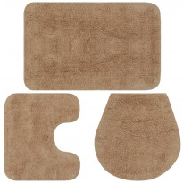 Kylpyhuoneen mattosarja 3 osaa kangas beige