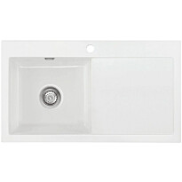 Keittiöallas Lavabo Mera 90, 900x510mm, vasen, keramiikka, valkoinen/kromi