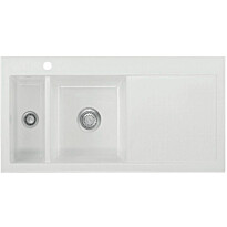Keittiöallas Lavabo Mera 100 1½, 1000x510mm, vasen, keramiikka, valkoinen/kromi
