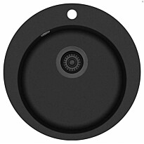 Keittiöallas Lavabo Saturn, 505x505mm, komposiitti, musta, eri pohjaventtiilin värejä