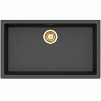 Keittiöallas Lavabo Amsterdam 72, 780x460mm, komposiitti, hopeainen musta, eri pohjaventtiilin värejä
