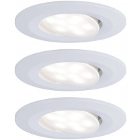 LED-Alasvalosetti Paulmann Calla, 3-osainen, suunnattava, 6.5W, IP65, 4000K, mattavalkoinen