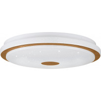 LED-Plafondi Eglo Lanciano 1, värivaihto + kaukosäädin, valkoinen/puu, eri kokoja
