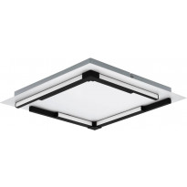 LED-Plafondi Eglo Zampote, 25W, 38x38cm, himmennettävä, valkoinen/musta