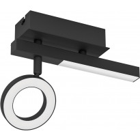 LED-Spottivalaisin Eglo Cardillio 2, 2.2W, 22,5x6,5x16,5cm, musta/valkoinen