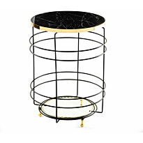 Apupöytä Linento Furniture SHB-006, musta/kulta