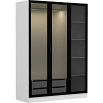 Vaatekaappi Linento Furniture Kale 2273 190x135cm valkoinen/musta
