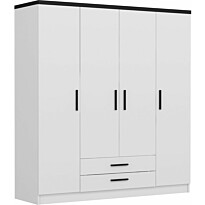 Vaatekaappi Linento Furniture Kale Plus 3908 210x180cm valkoinen