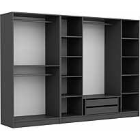 Vaatekaappi Linento Furniture Kale 5043 210x270cm antrasiitti