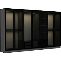 Vaatekaappi Linento Furniture Kale 190x315cm 2 vetolaatikkoa eri värejä