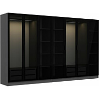 Vaatekaappi Linento Furniture Kale 190x315cm 4 vetolaatikkoa eri värejä