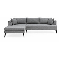 Divaanisohva Linento Furniture Bobo, 3-istuttava, vasen, vaaleanharmaa