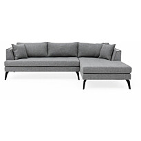 Divaanisohva Linento Furniture Bobo, 3-istuttava, oikea, vaaleanharmaa