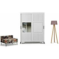 Vaatekaappi Linento Furniture Pasific 216x130cm valkoinen