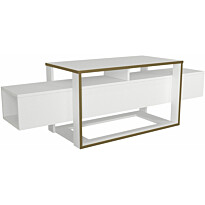 TV-taso Linento Furniture Bianco, valkoinen/kulta