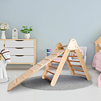Pikler-kiipeilyteline Linento Furniture BLTYZ-AKTV0148, vaaleanruskea