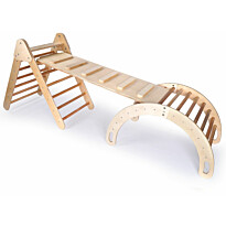 Pikler-kiipeilyteline Linento Furniture BLTYZ-AKTV0149, vaaleanruskea