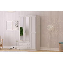 Vaatekaappi Linento Furniture Rb-186-01, 105x210cm, mattavalkoinen