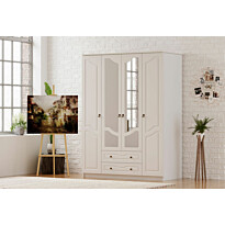 Vaatekaappi Linento Furniture Rb-106, 140x210cm, mattavalkoinen