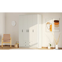 Vaatekaappi Linento Furniture Rb-185-02, 140x184cm, mattavalkoinen
