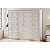 Vaatekaappi Linento Furniture Rb-003, 210x180cm, mattavalkoinen