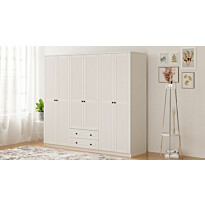 Vaatekaappi Linento Furniture Rb-064, 210x184cm, mattavalkoinen